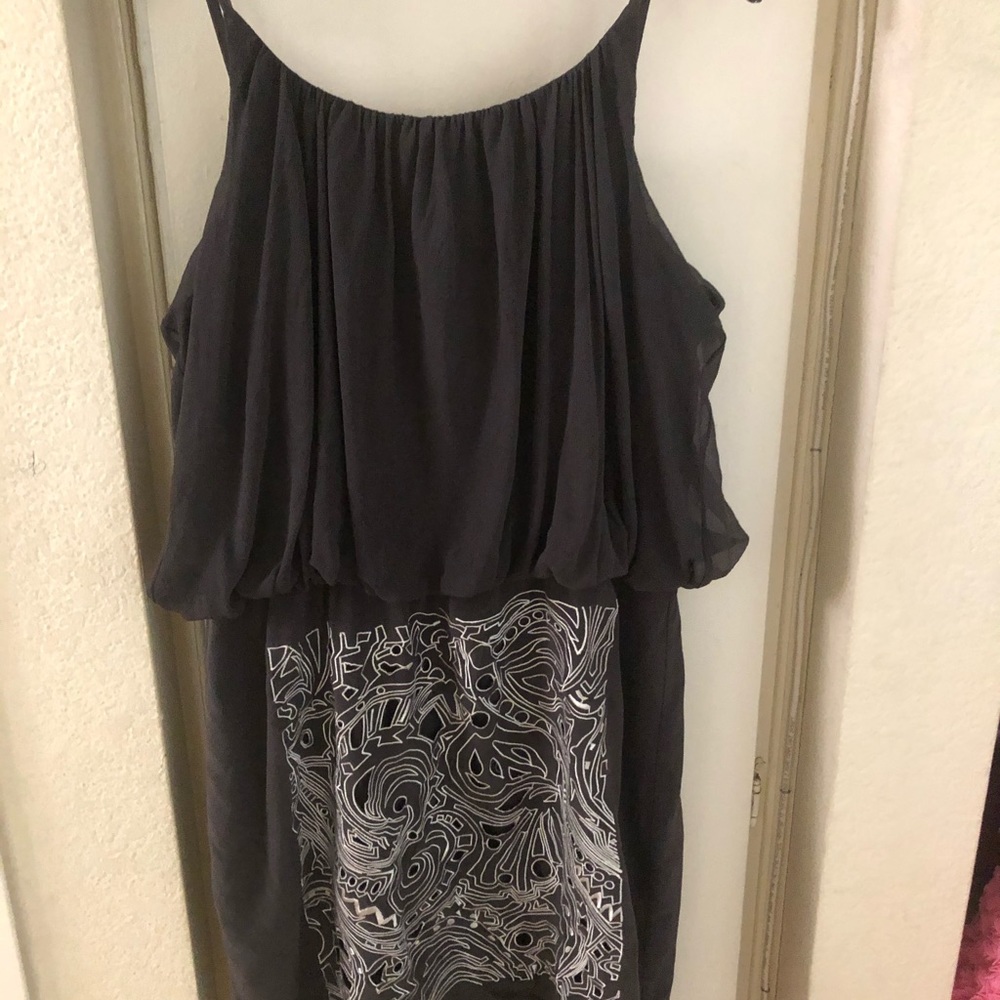 Tibi Strap Silk Embroidered Dress Sz 10